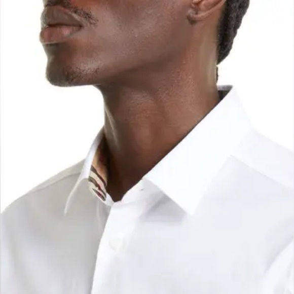 BURBERRY Sherfield Stretch Cotton Button-Up Shirt - Picture 1 of 9